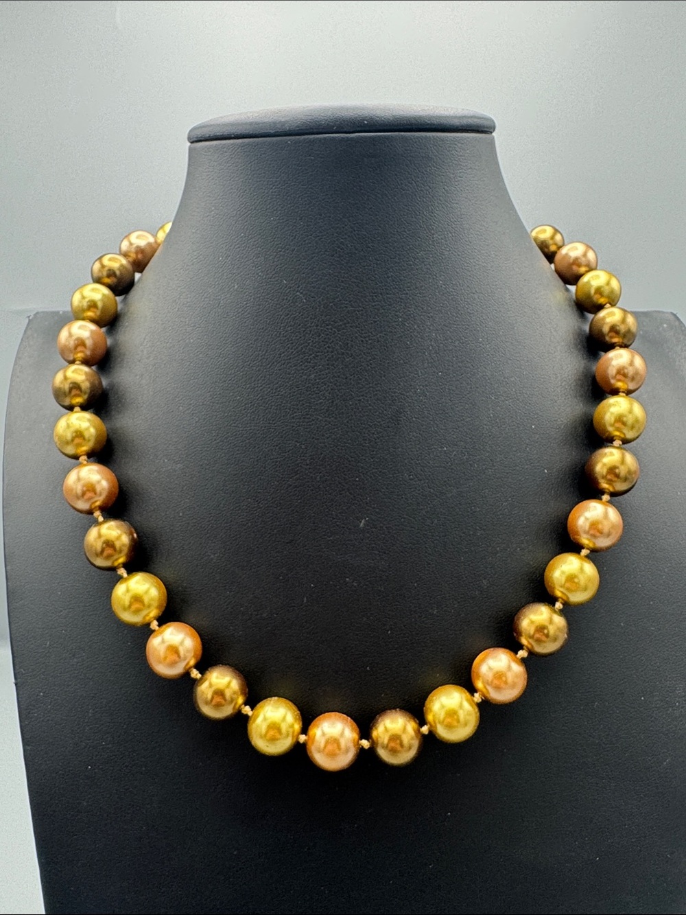 Mikasa three-Tone Gold and Bronze Beaded Necklace